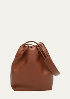 Loro PianaBale Small Softy Leather Top-Handle Bucket Bag