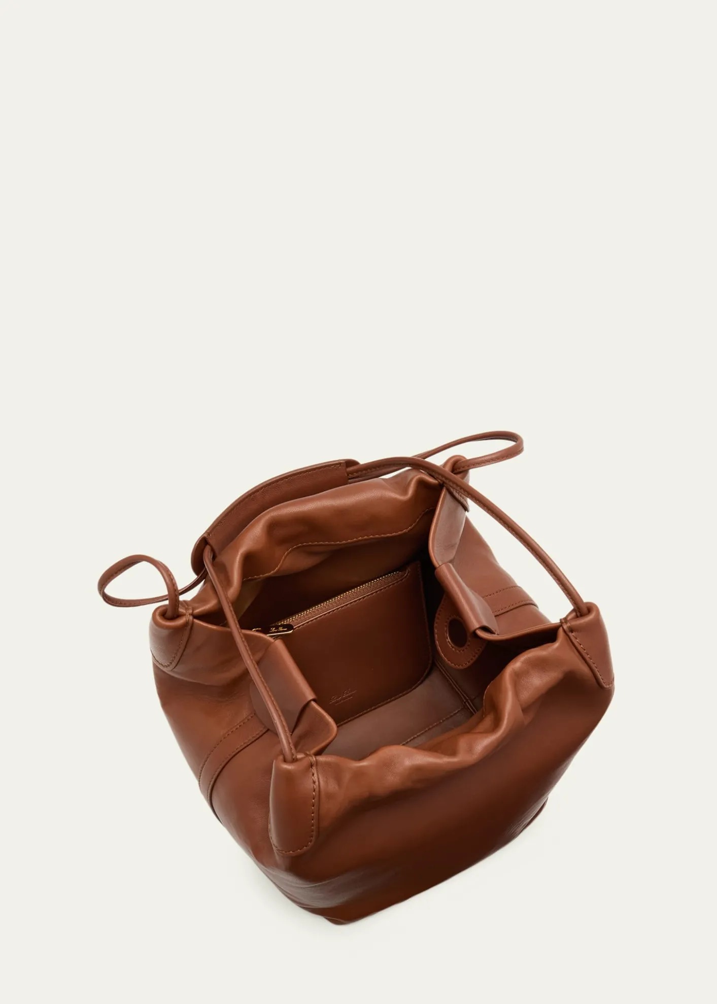 Loro PianaBale Small Softy Leather Top-Handle Bucket Bag