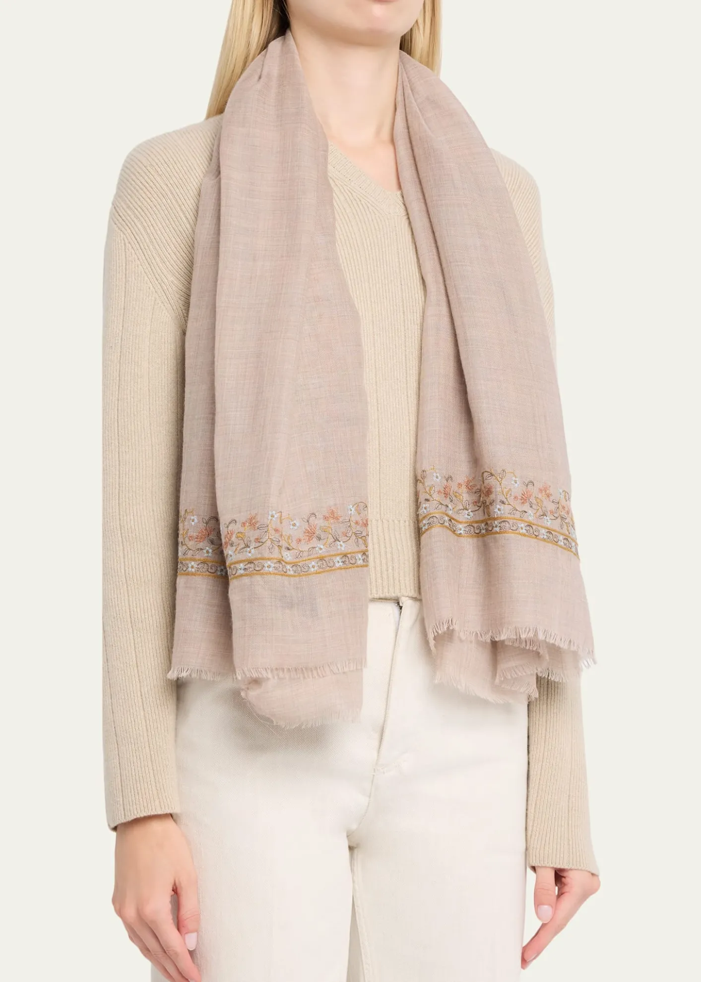 Loro PianaButterfly Garden Embroidered Cashmere Shawl