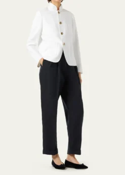 Loro PianaCale Linen Straight-Leg Ankle Trousers