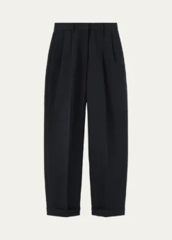 Loro PianaCale Linen Straight-Leg Ankle Trousers