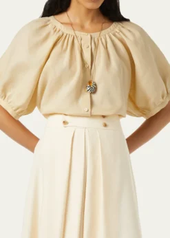 Loro PianaCam Gritt Solaire Flax Blouse
