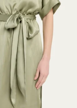 Loro PianaCaren Belted Silk Midi Dress