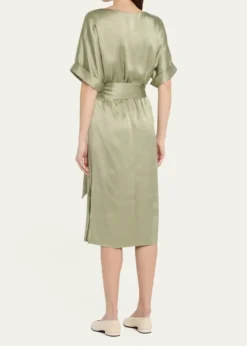 Loro PianaCaren Belted Silk Midi Dress