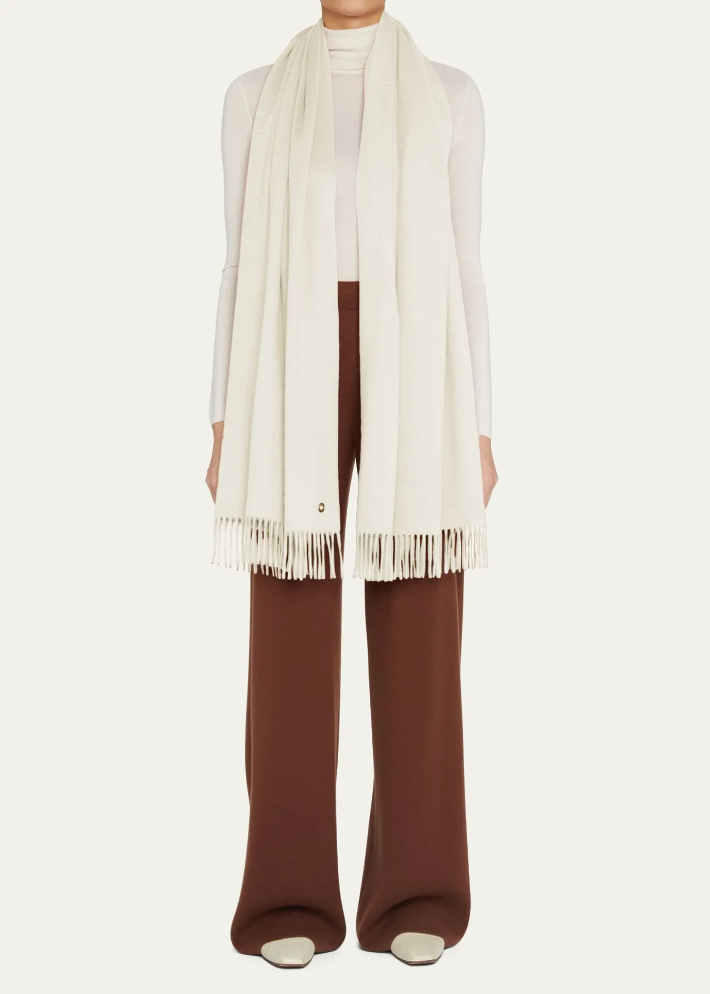 Loro PianaCashmere Fringe-Trim Opera Stole