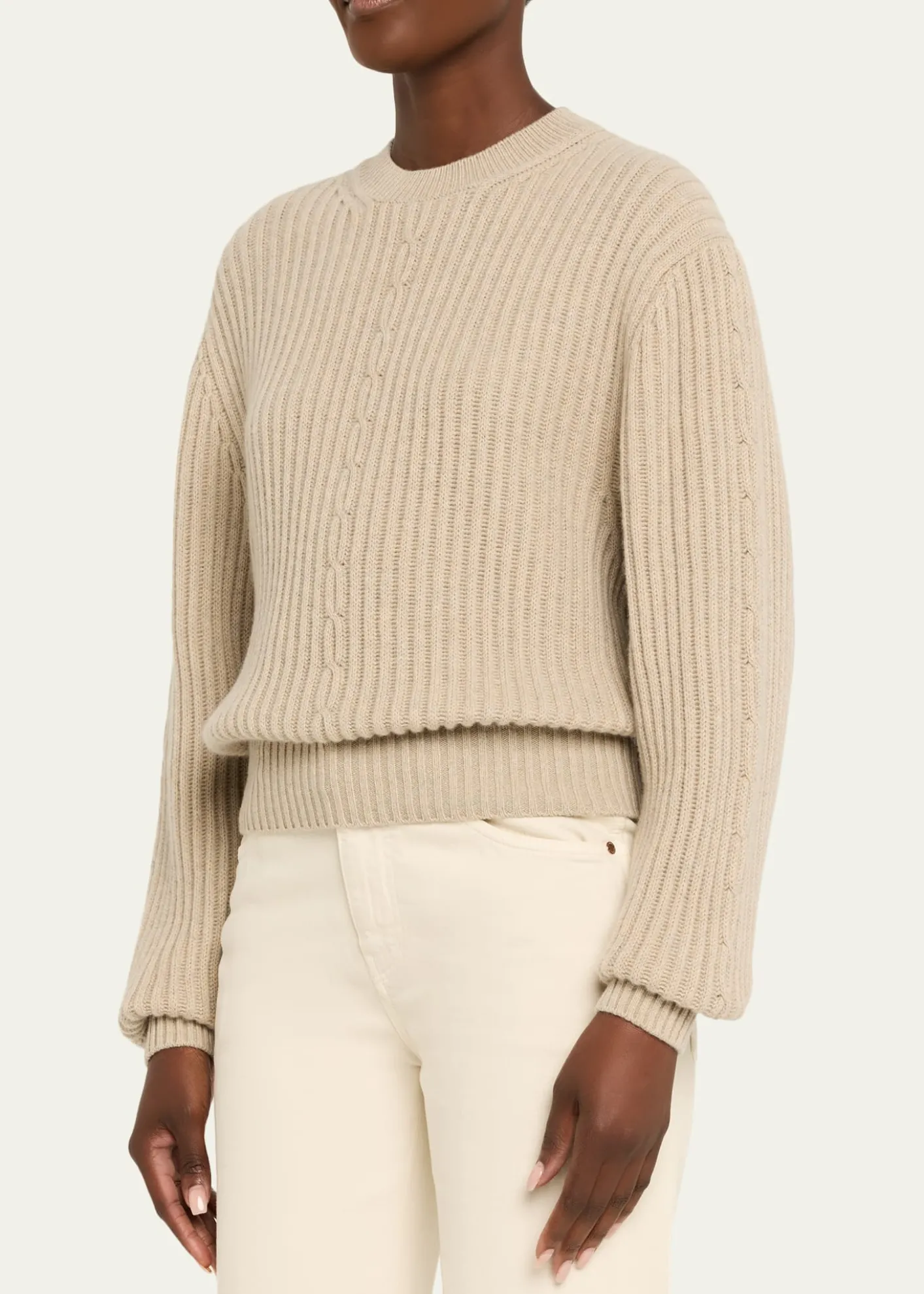 Loro PianaCashmere Rib Crewneck Sweater