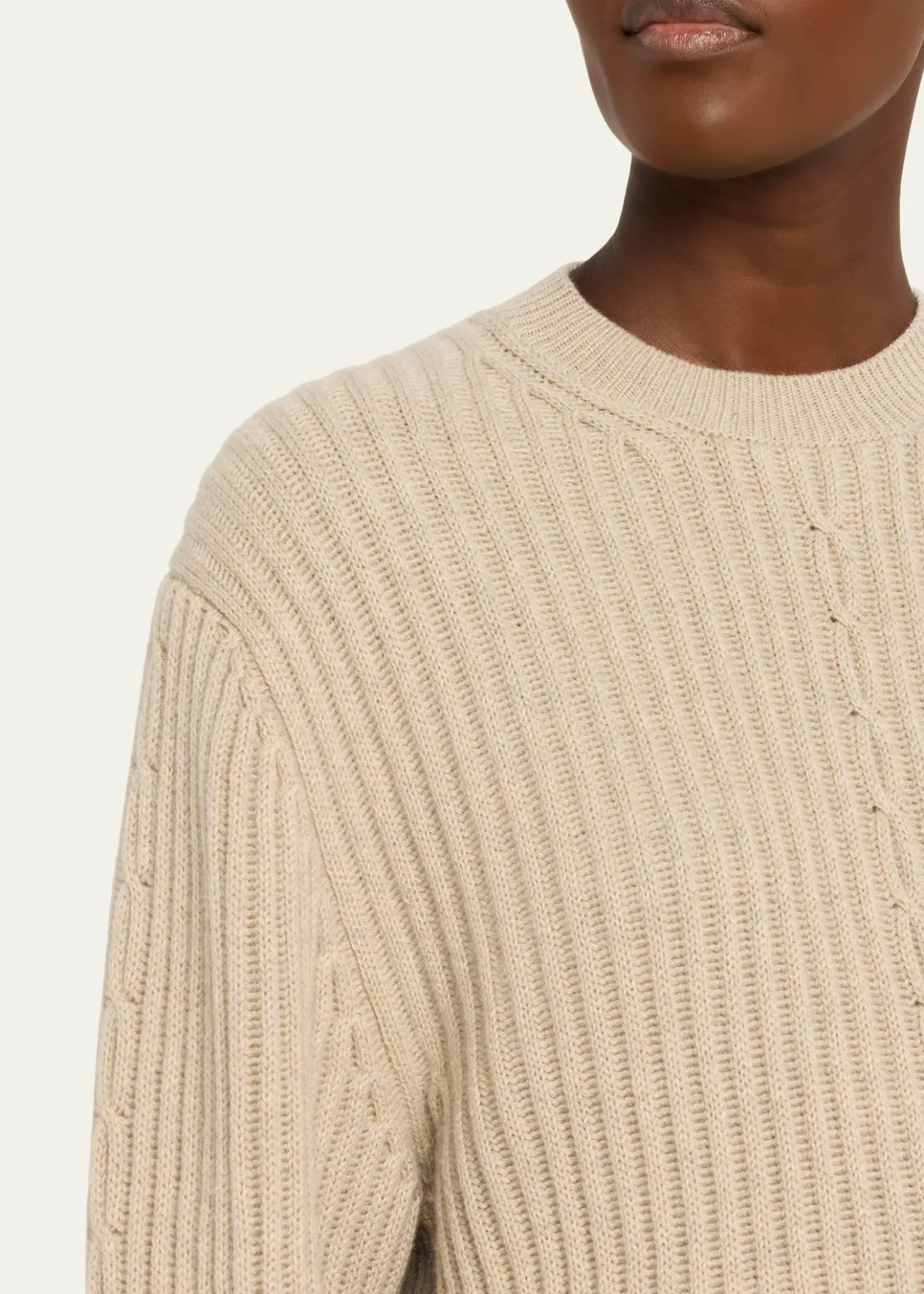 Loro PianaCashmere Rib Crewneck Sweater
