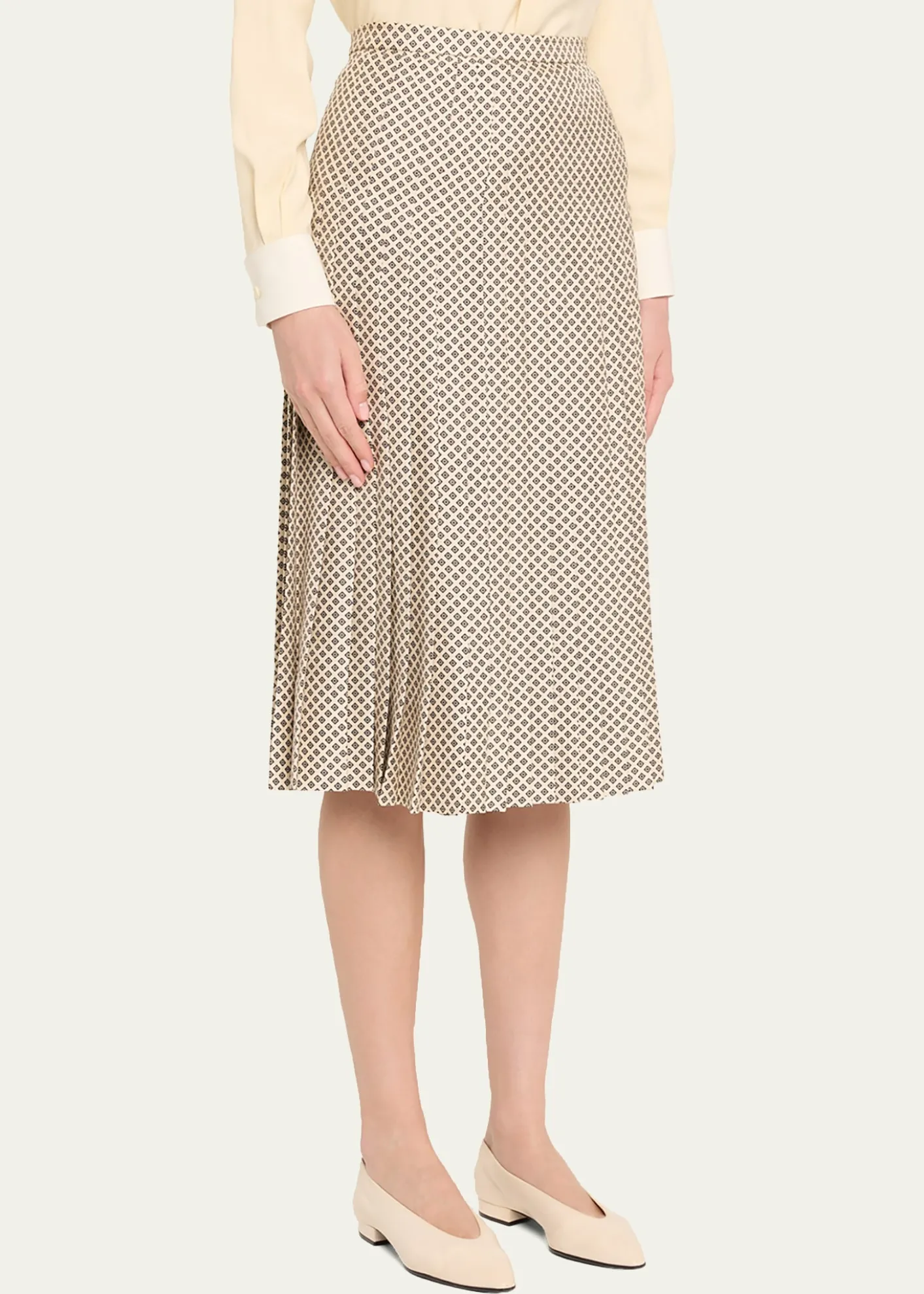 Loro PianaClea Pleated Silk Midi Skirt