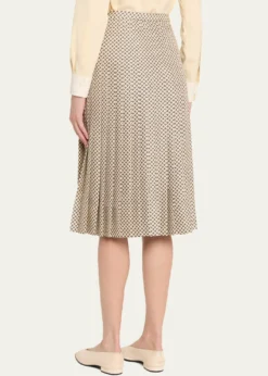 Loro PianaClea Pleated Silk Midi Skirt