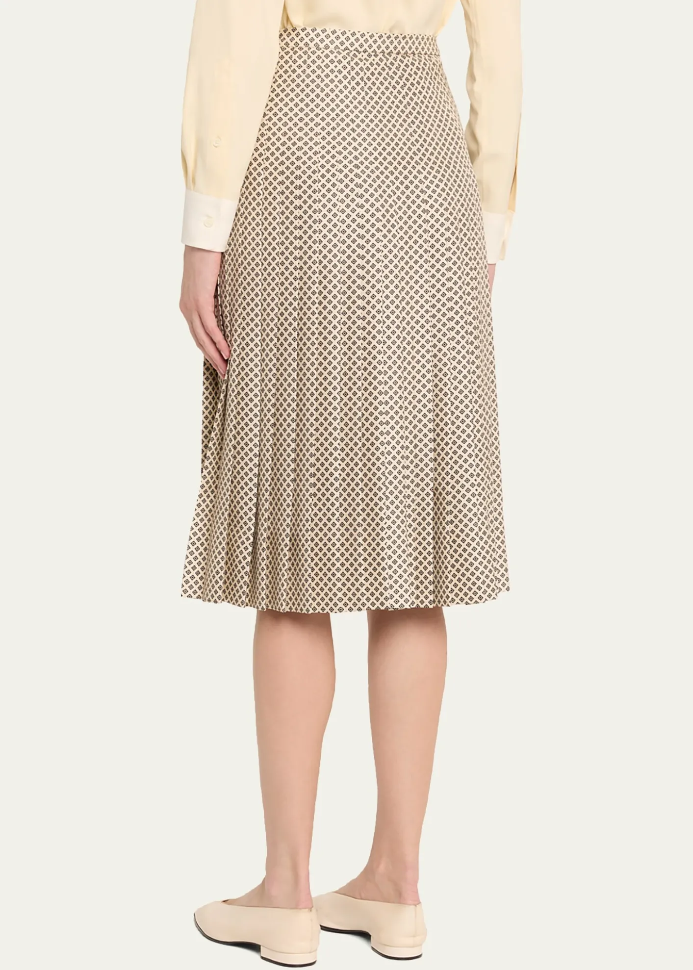 Loro PianaClea Pleated Silk Midi Skirt