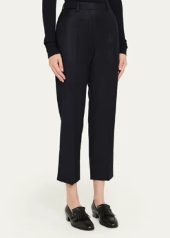 Loro PianaDermot Wool-Cashmere Flannel Straight-Leg Ankle Pants