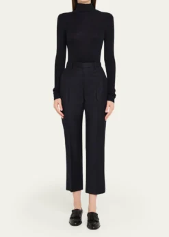 Loro PianaDermot Wool-Cashmere Flannel Straight-Leg Ankle Pants