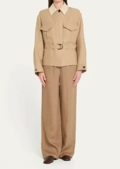 Loro PianaDillon Belted Antigua Linen Field Jacket