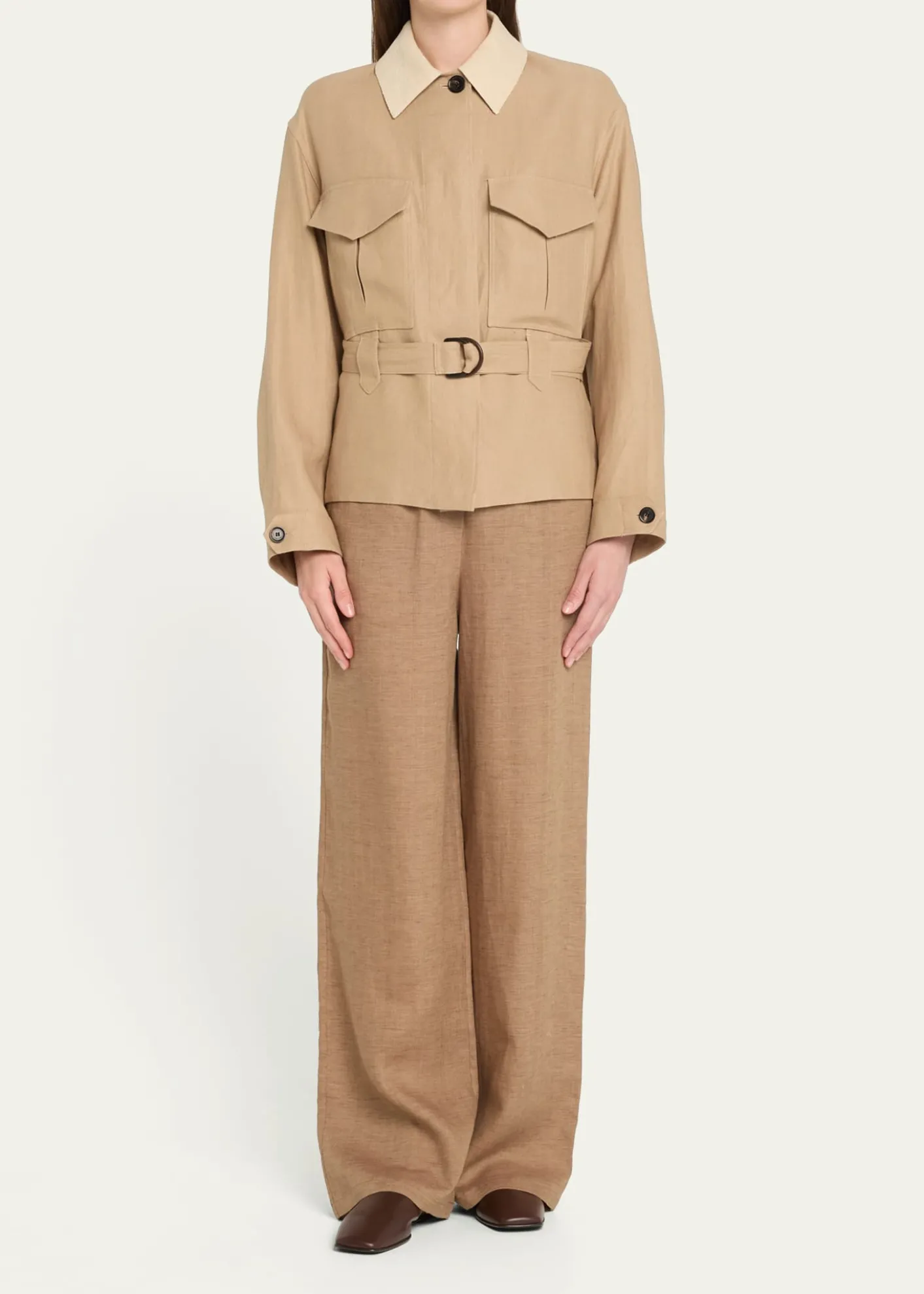 Loro PianaDillon Belted Antigua Linen Field Jacket