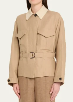 Loro PianaDillon Belted Antigua Linen Field Jacket