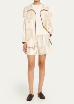 Loro PianaDorin Aperitivo Twill Pleated Bermuda Shorts