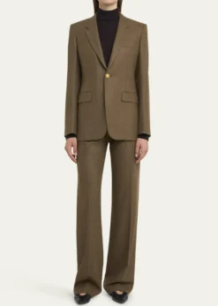 Loro PianaEdward Pintuck Belted Wool Cashmere Trousers