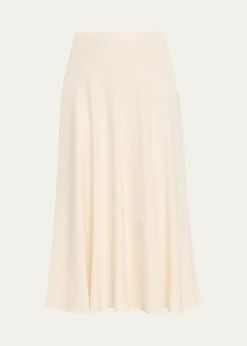 Loro PianaErika Silk-Wool Cady Midi Skirt