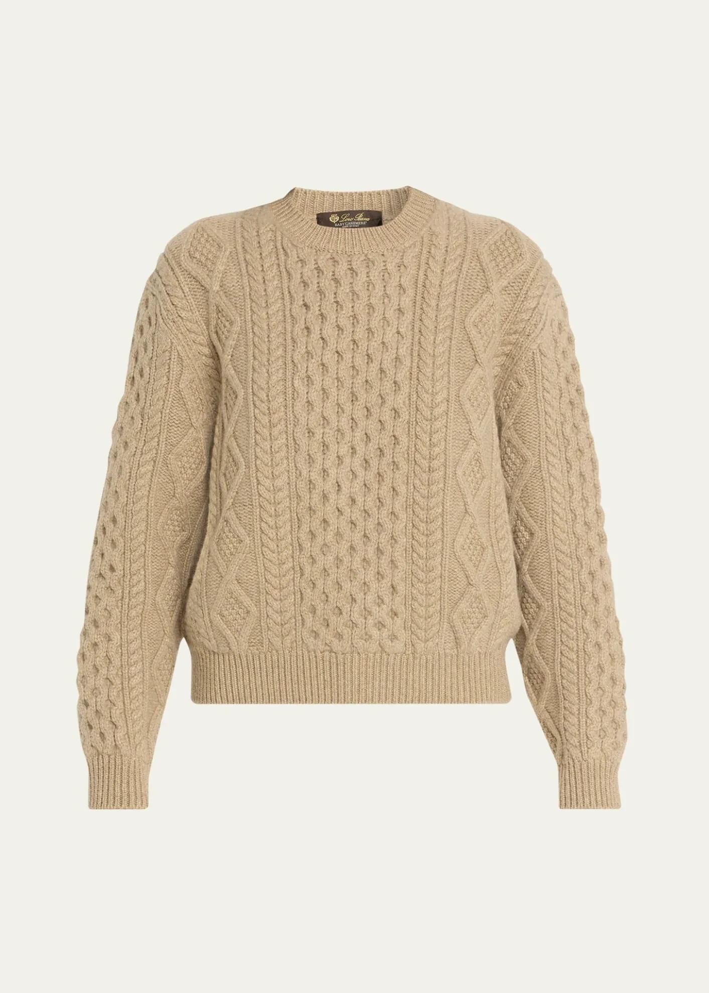 Loro PianaEyre Cashmere Fisherman Knit Crewneck Sweater