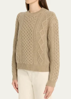 Loro PianaEyre Cashmere Fisherman Knit Crewneck Sweater