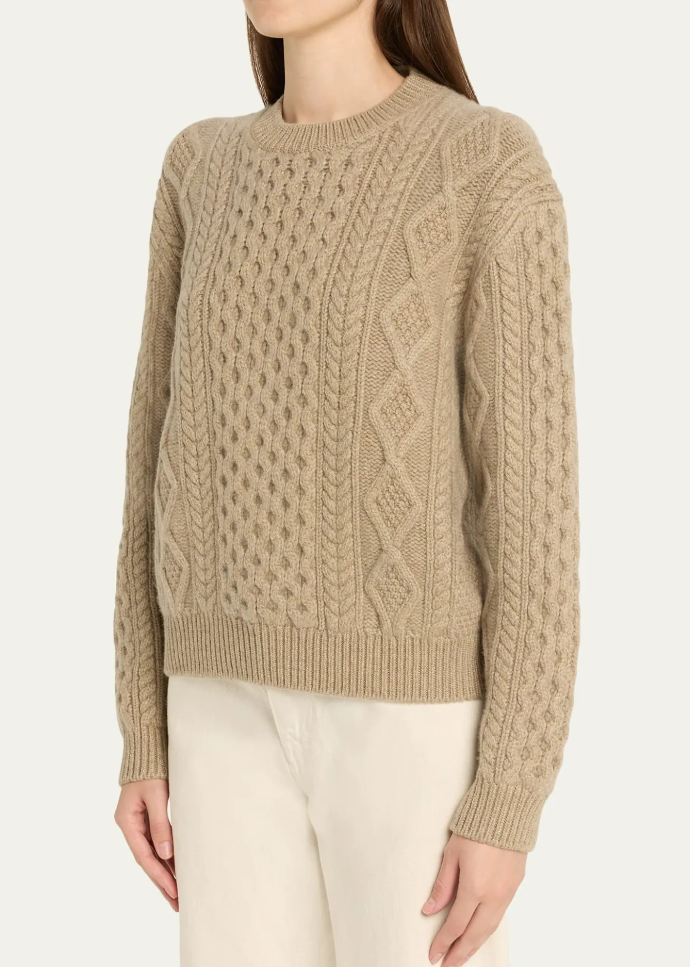 Loro PianaEyre Cashmere Fisherman Knit Crewneck Sweater