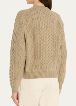 Loro PianaEyre Cashmere Fisherman Knit Crewneck Sweater