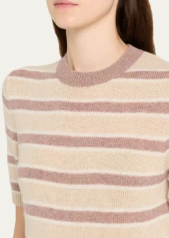 Loro PianaFobello Cashmere Striped Crewneck Sweater