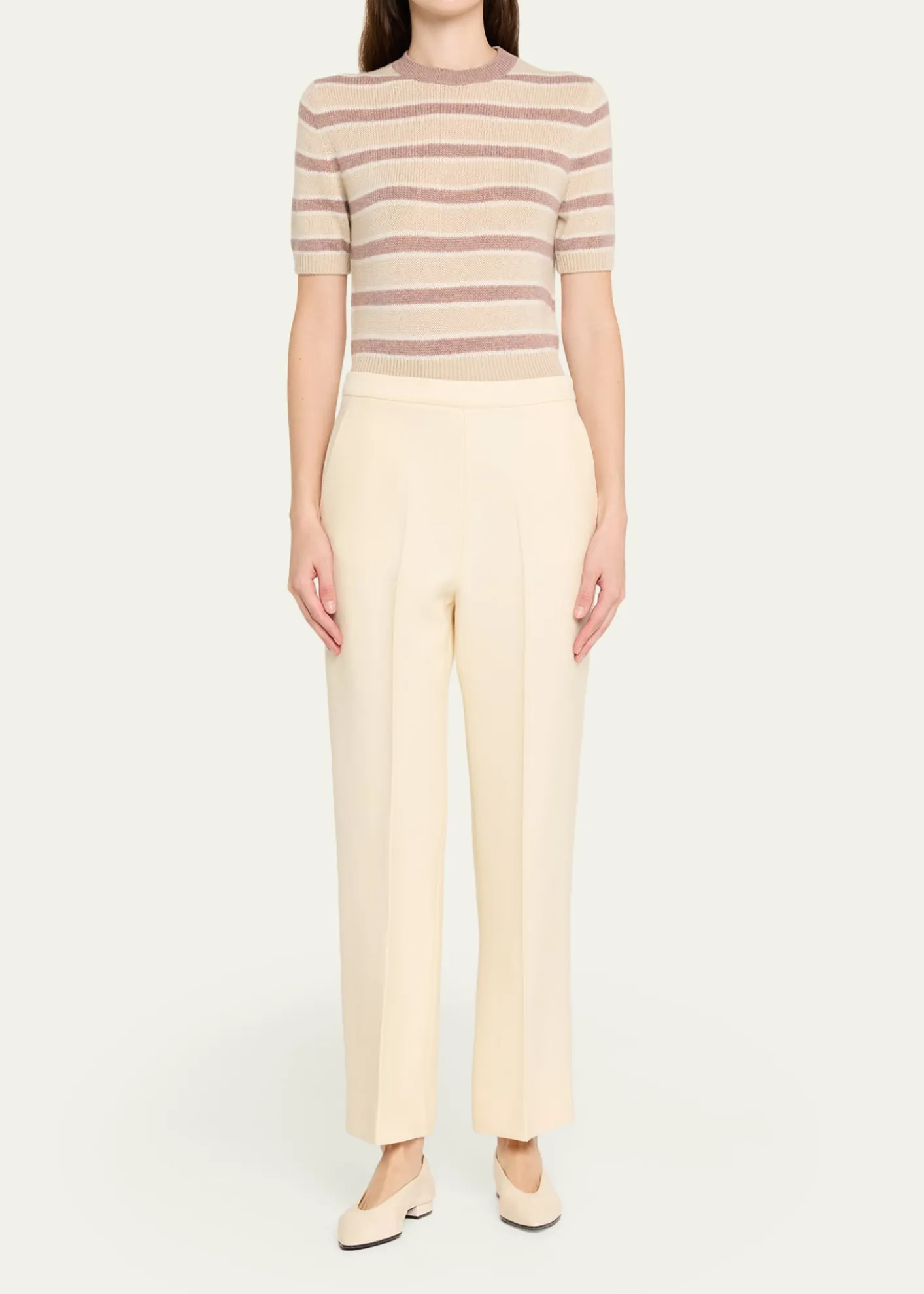 Loro PianaFobello Cashmere Striped Crewneck Sweater