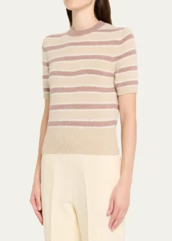 Loro PianaFobello Cashmere Striped Crewneck Sweater