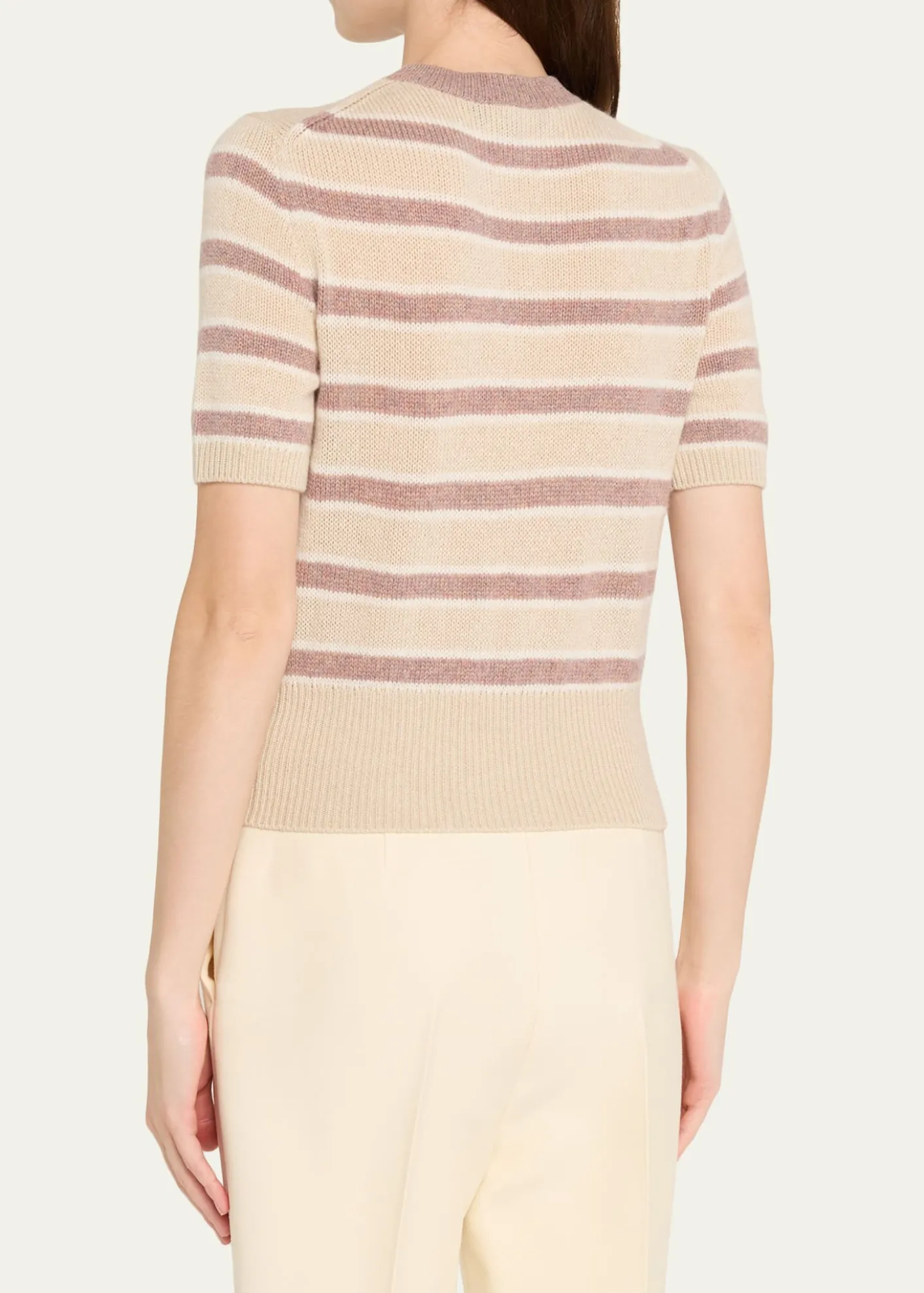 Loro PianaFobello Cashmere Striped Crewneck Sweater