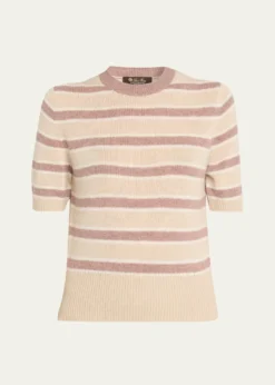 Loro PianaFobello Cashmere Striped Crewneck Sweater