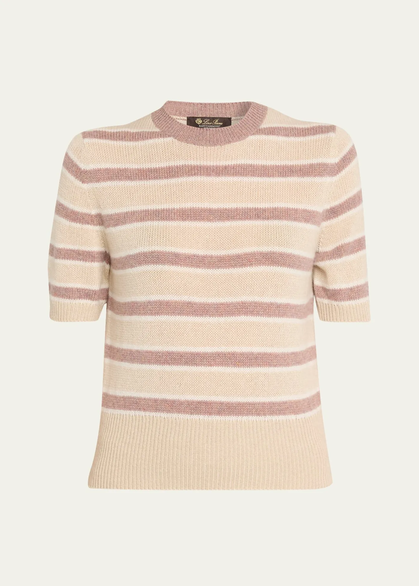Loro PianaFobello Cashmere Striped Crewneck Sweater