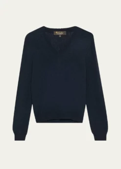 Loro PianaFobello V-Neck GG 8 Baby Cashmere Sweater