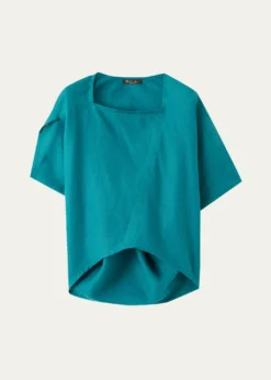 Loro PianaGaia Short Sleeve Asymmetric Linen Shirt