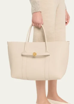 Loro PianaGhiera Grained Leather & Cashmere Tote Bag