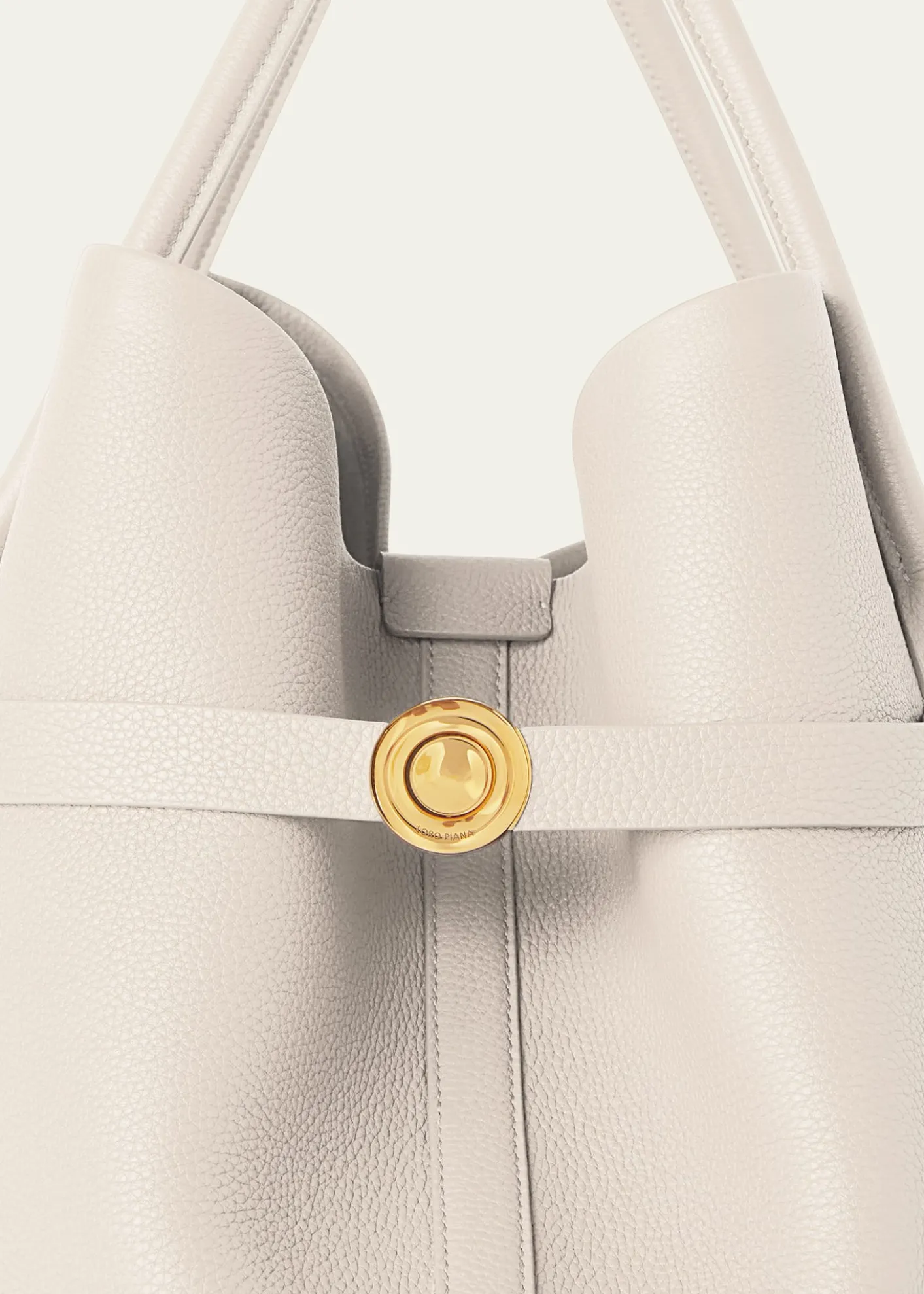 Loro PianaGhiera Grained Leather & Cashmere Tote Bag