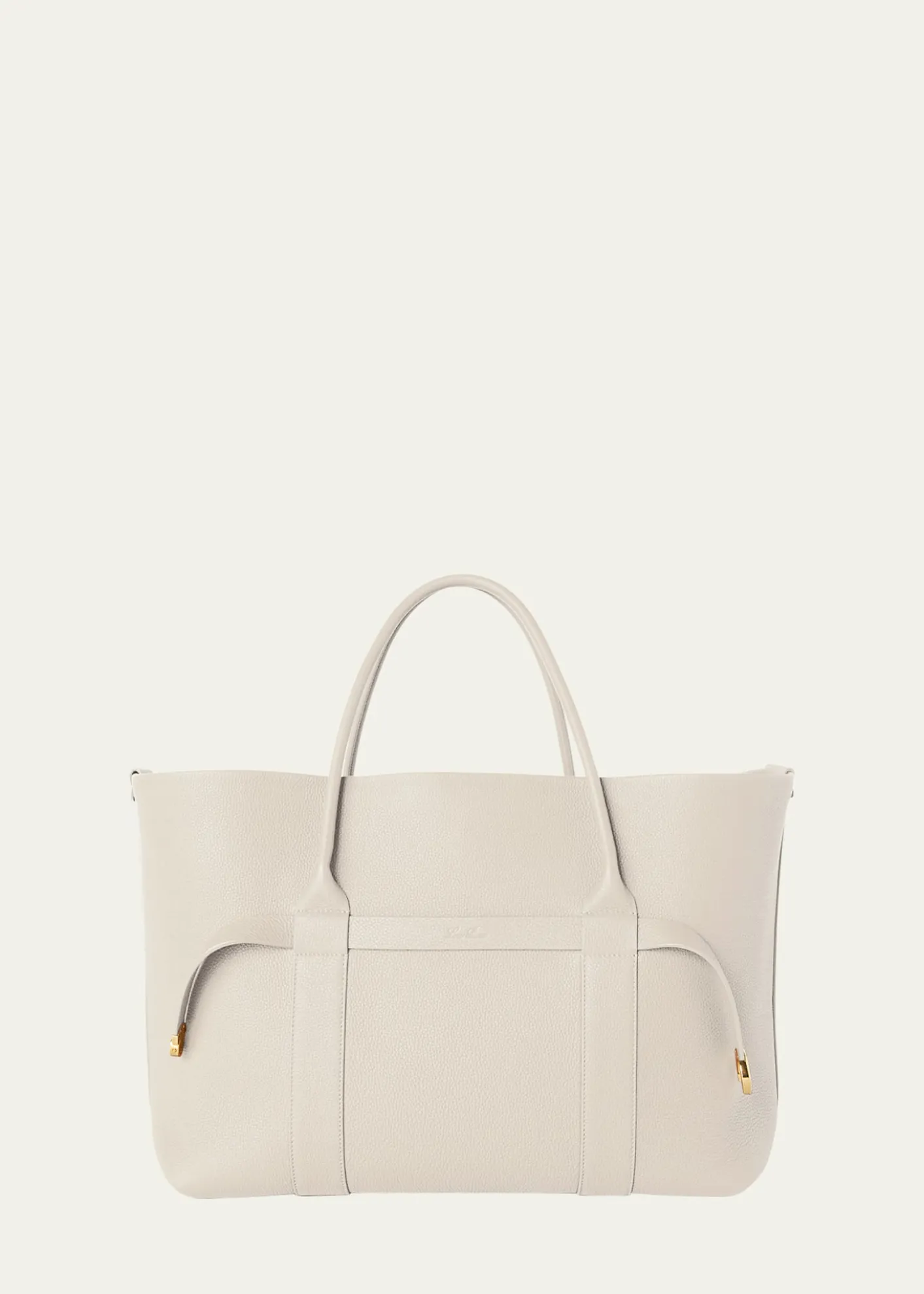 Loro PianaGhiera Grained Leather & Cashmere Tote Bag