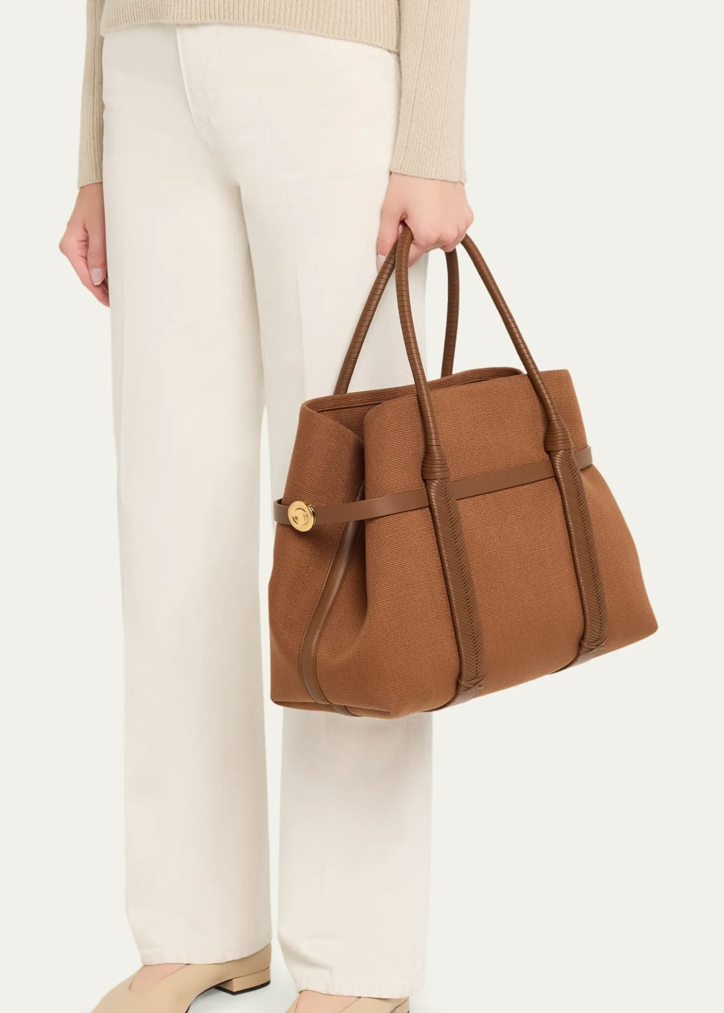 Loro PianaGhiera Large Canvas Shopper Tote Bag