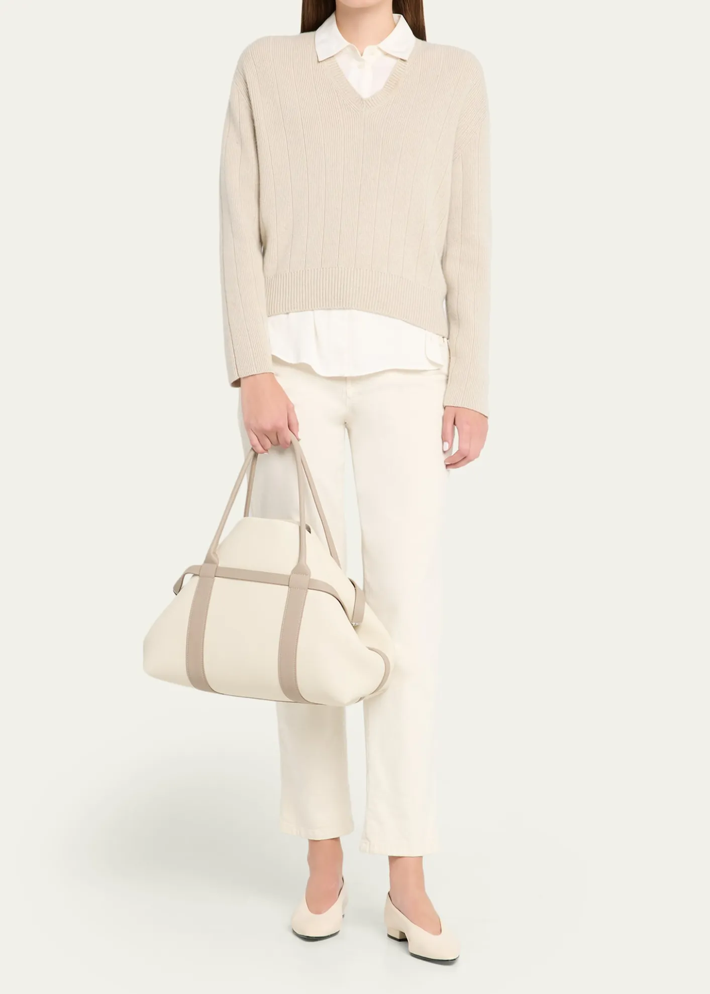 Loro PianaGhiera Large Leather Shopper Tote Bag