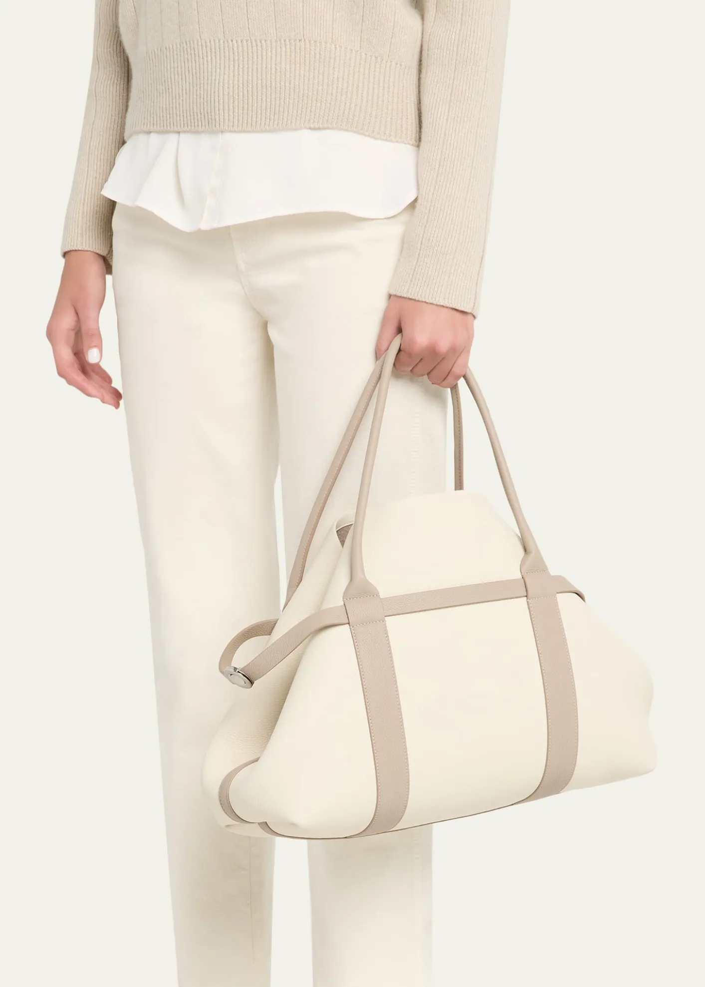 Loro PianaGhiera Large Leather Shopper Tote Bag