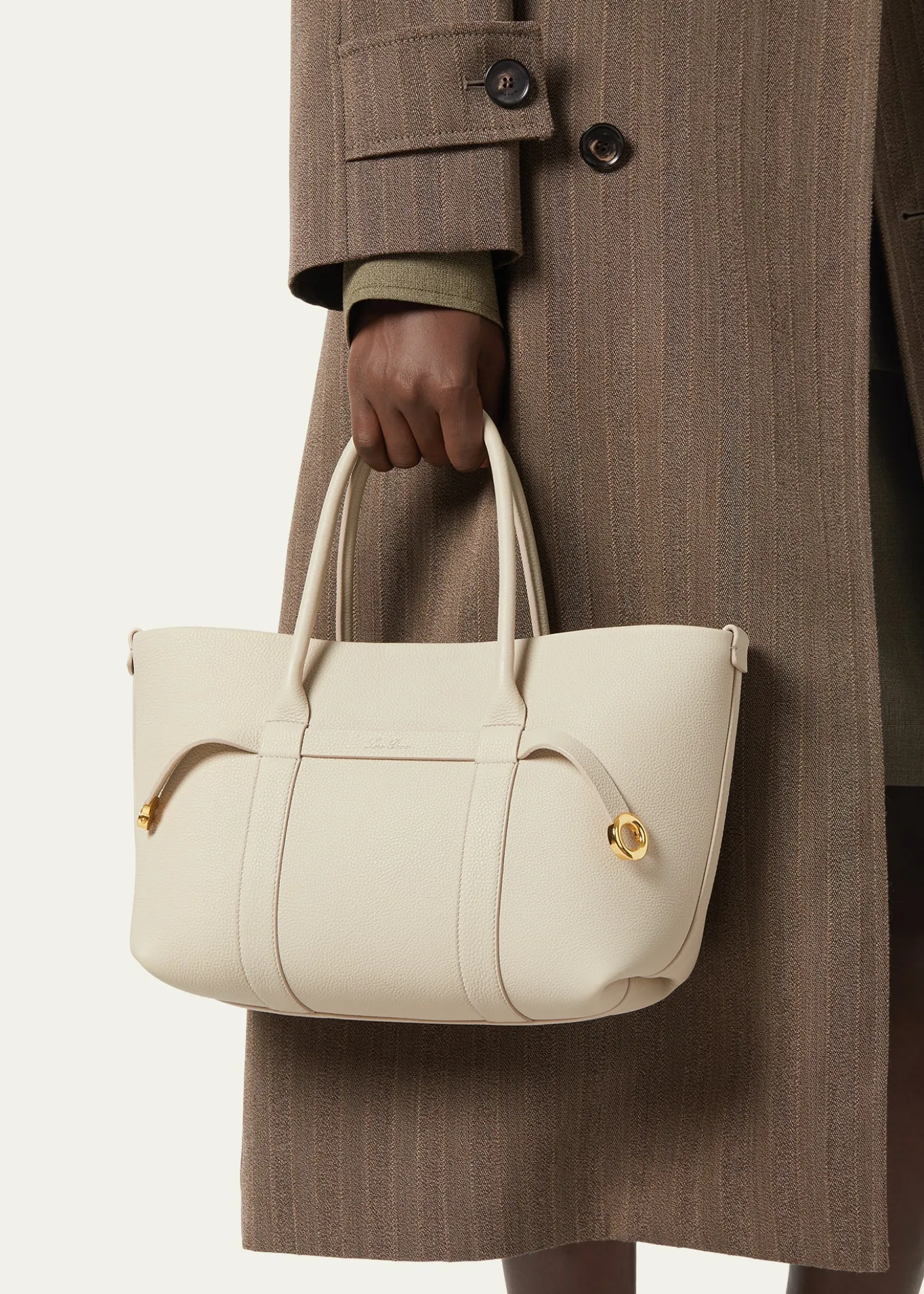 Loro PianaGhiera Small Leather Shopper Tote Bag