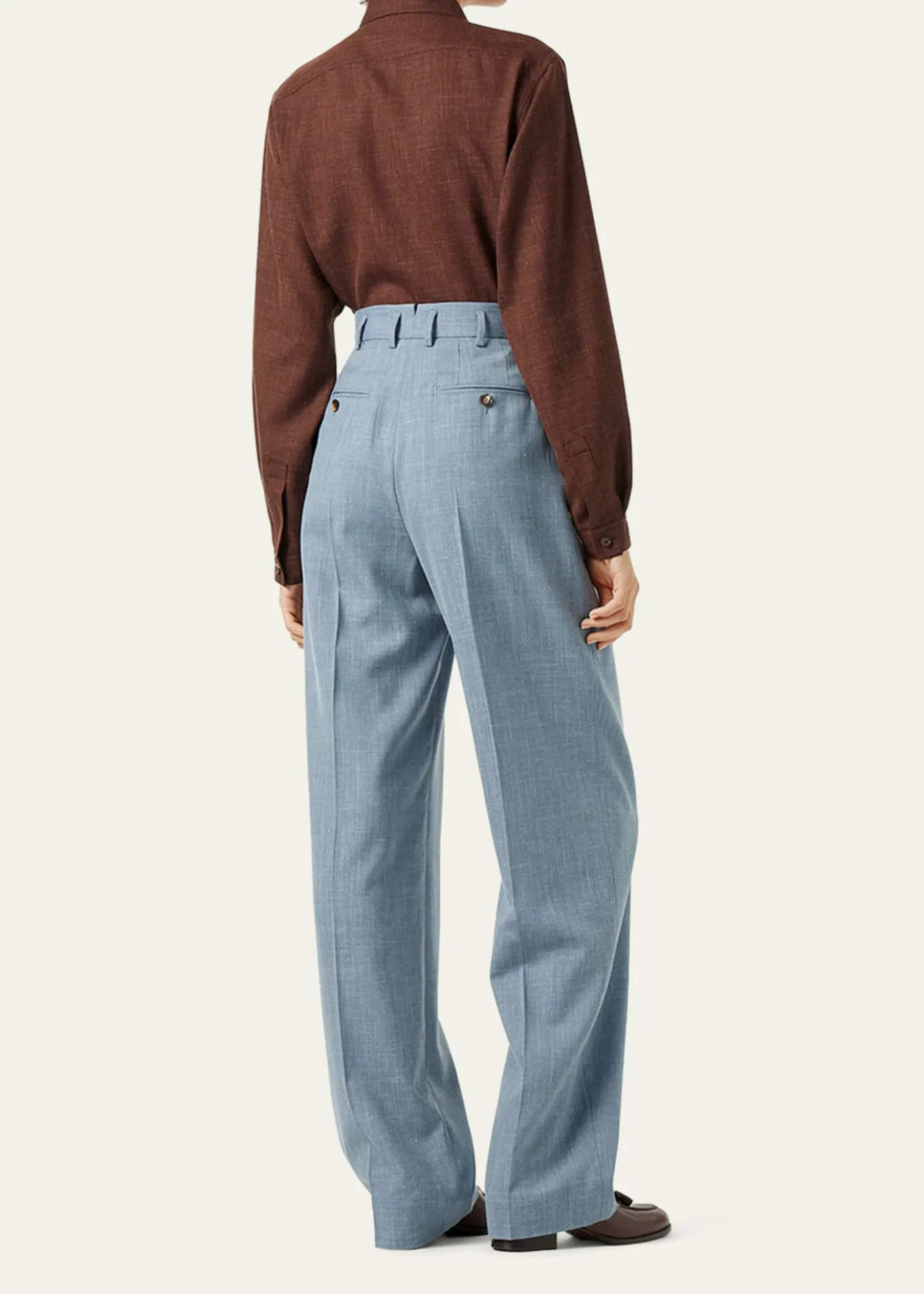 Loro PianaHector Linen-Wool Straight-Leg Trousers