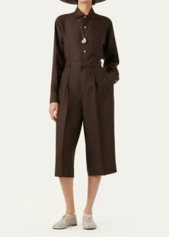 Loro PianaHector Pleated Short Linen Trousers