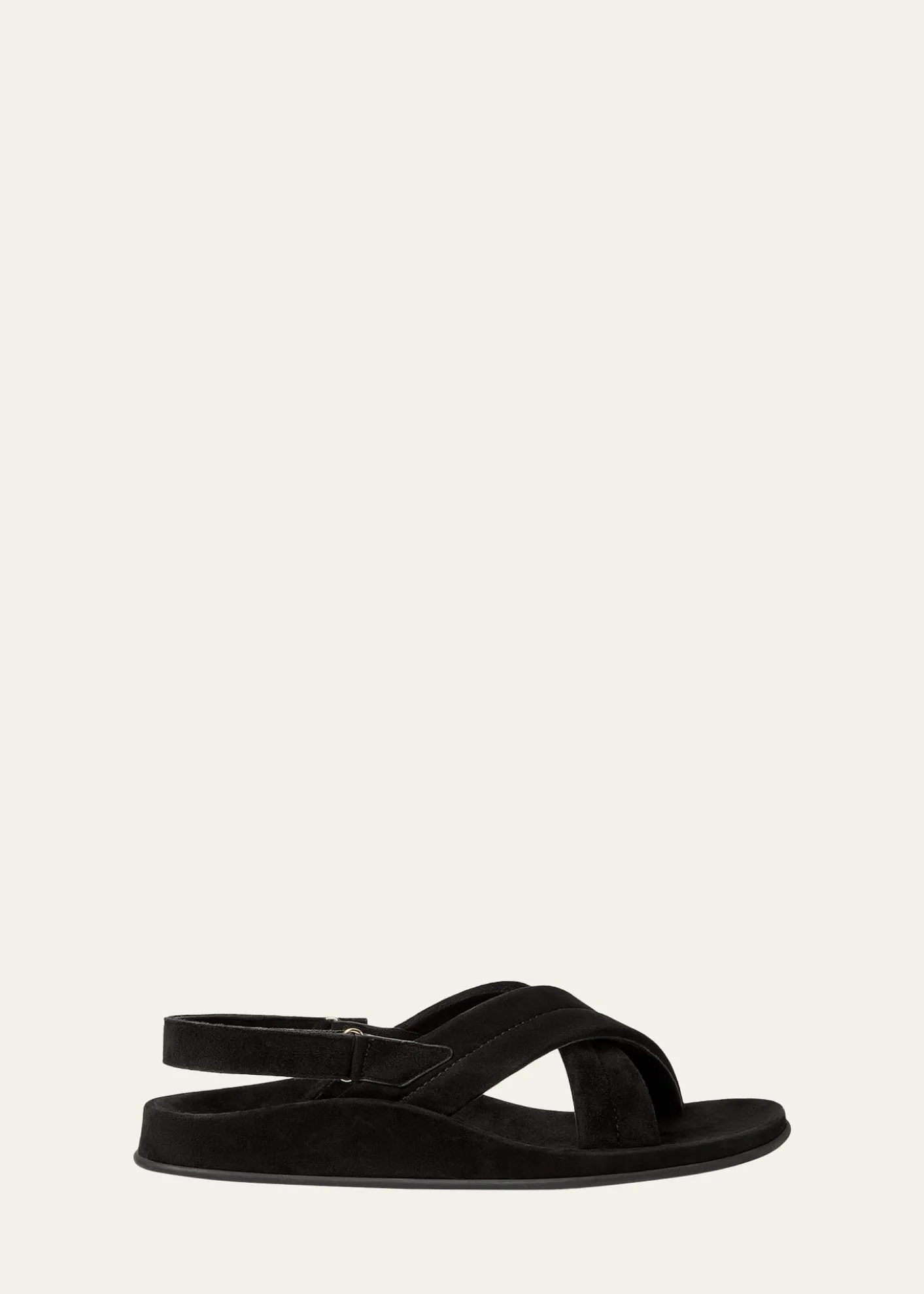 Loro PianaHector Suede Crisscross Flat Sandals
