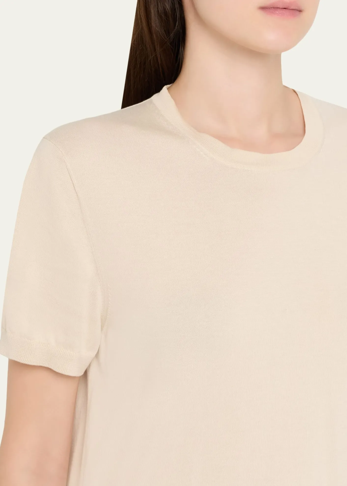 Loro PianaIce Wish Short-Sleeve Crewneck Sweater