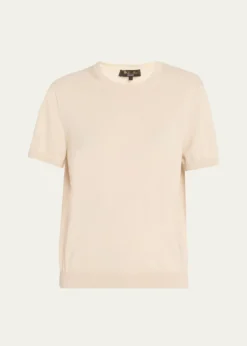 Loro PianaIce Wish Short-Sleeve Crewneck Sweater
