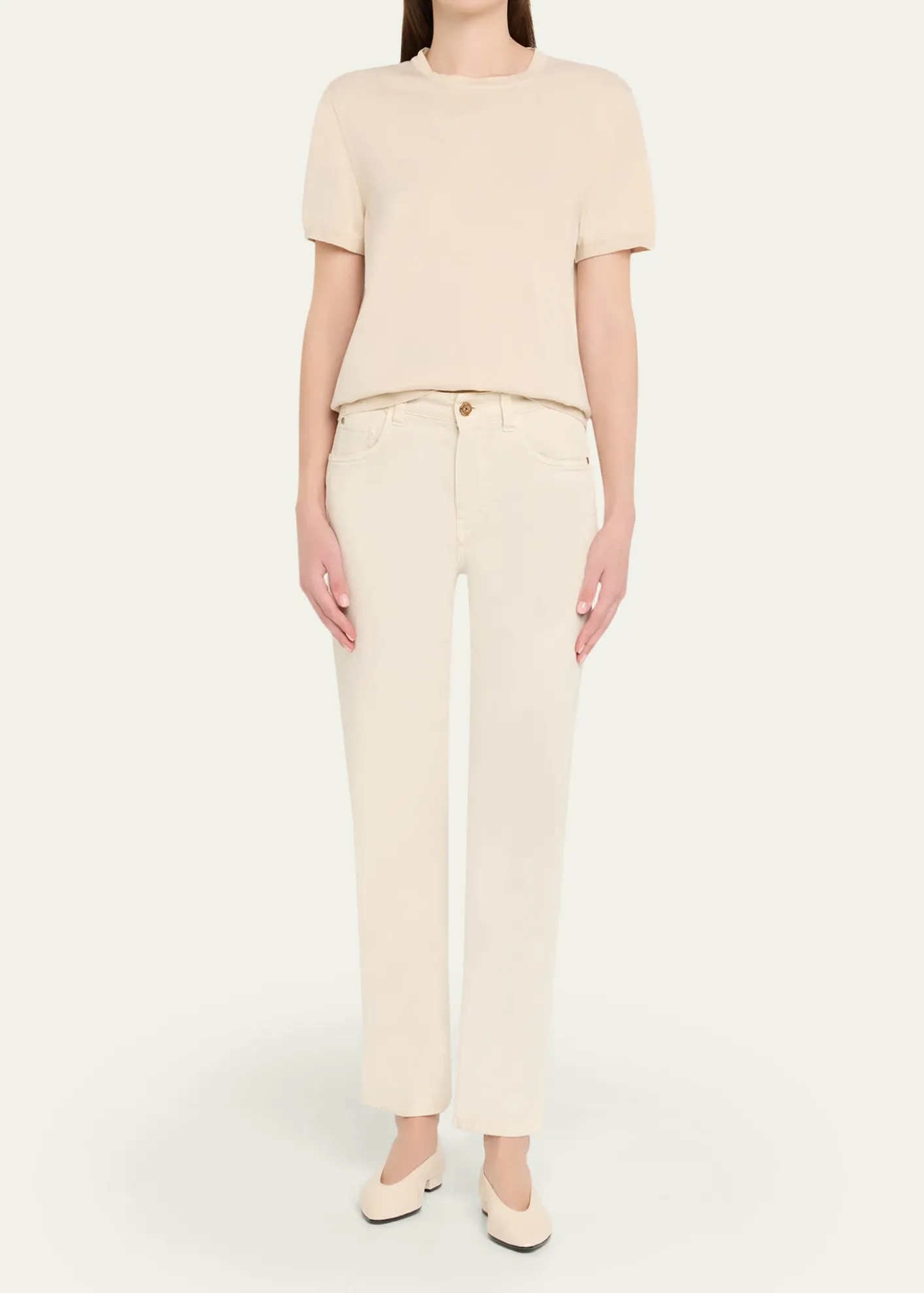 Loro PianaIce Wish Short-Sleeve Crewneck Sweater