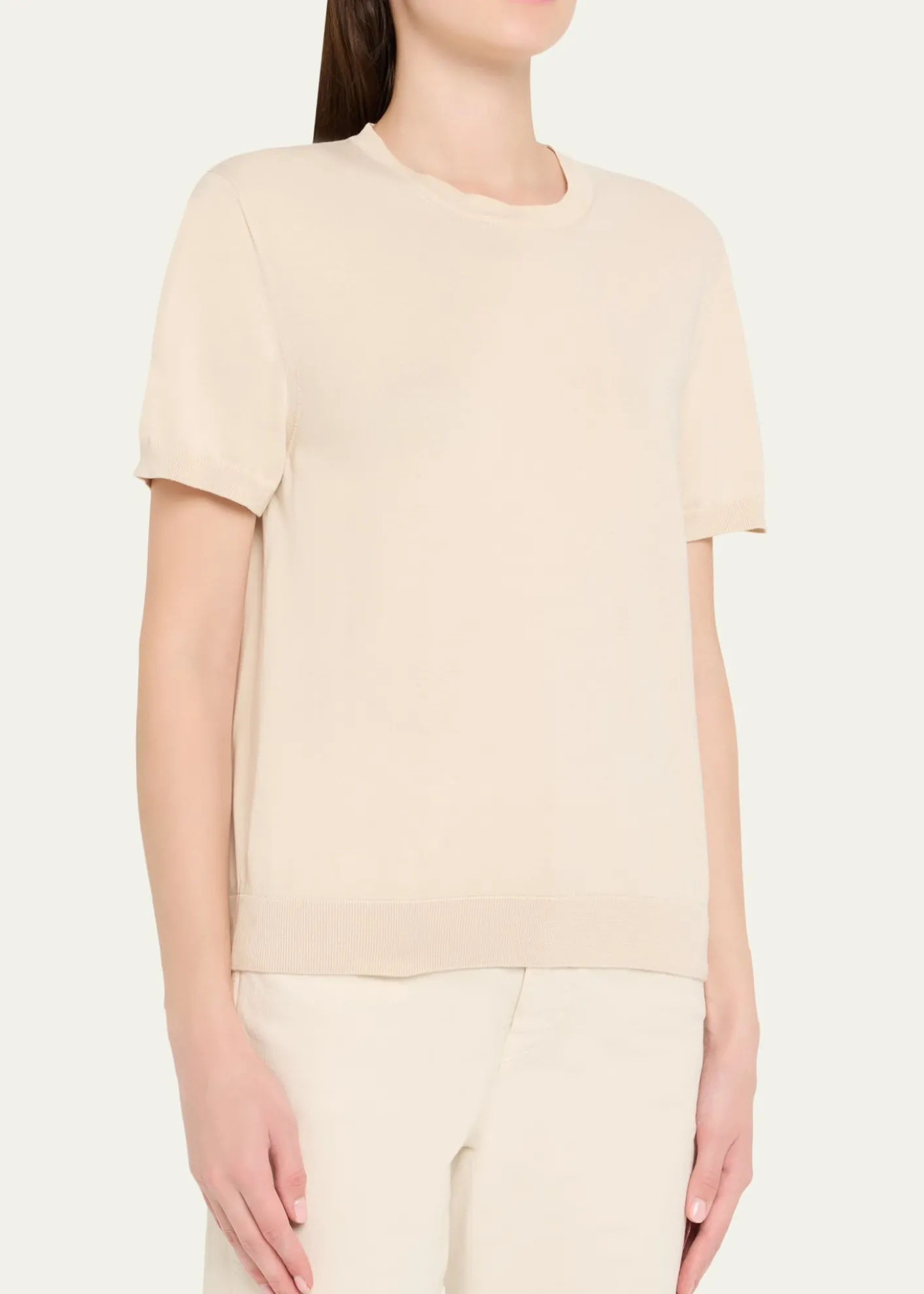 Loro PianaIce Wish Short-Sleeve Crewneck Sweater