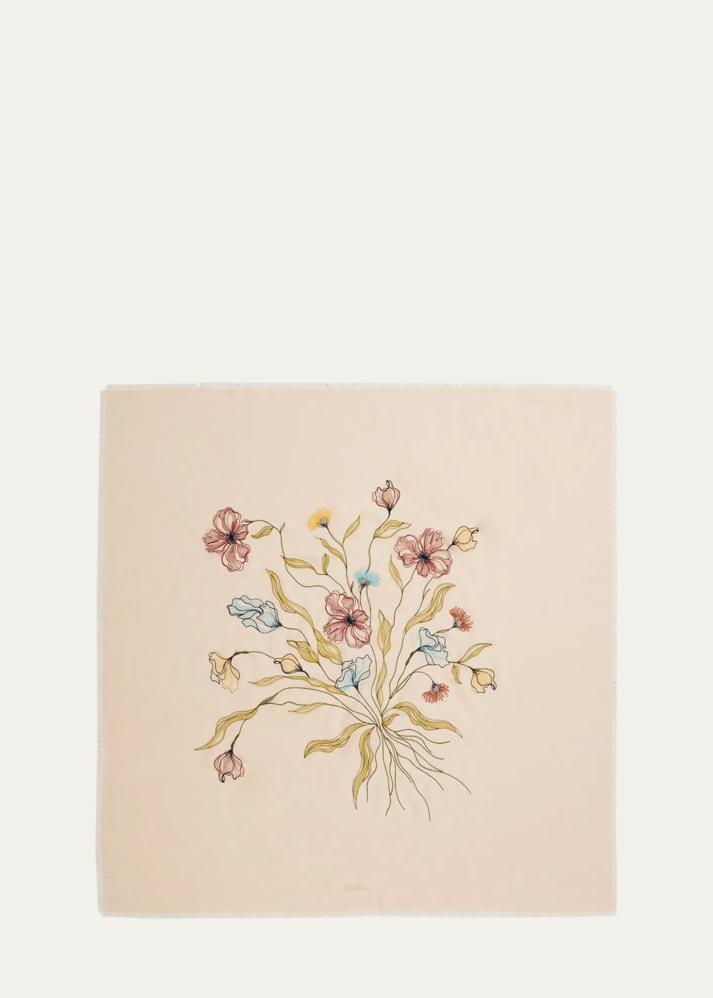 Loro PianaIl Bouquet Embroidered Cashmere Shawl
