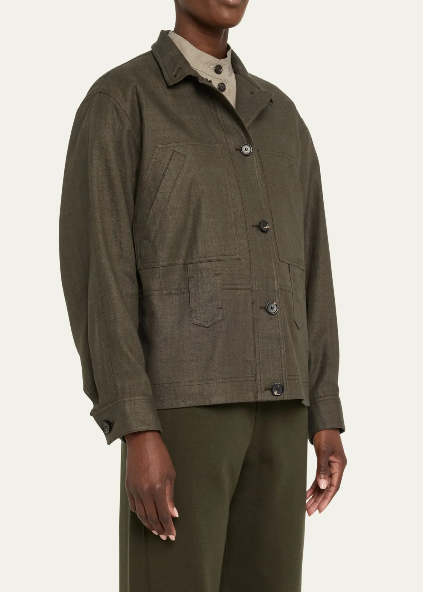 Loro PianaJaylon Structured Linen Wool Field Jacket